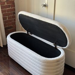 Ottoman Bench - Teddy White