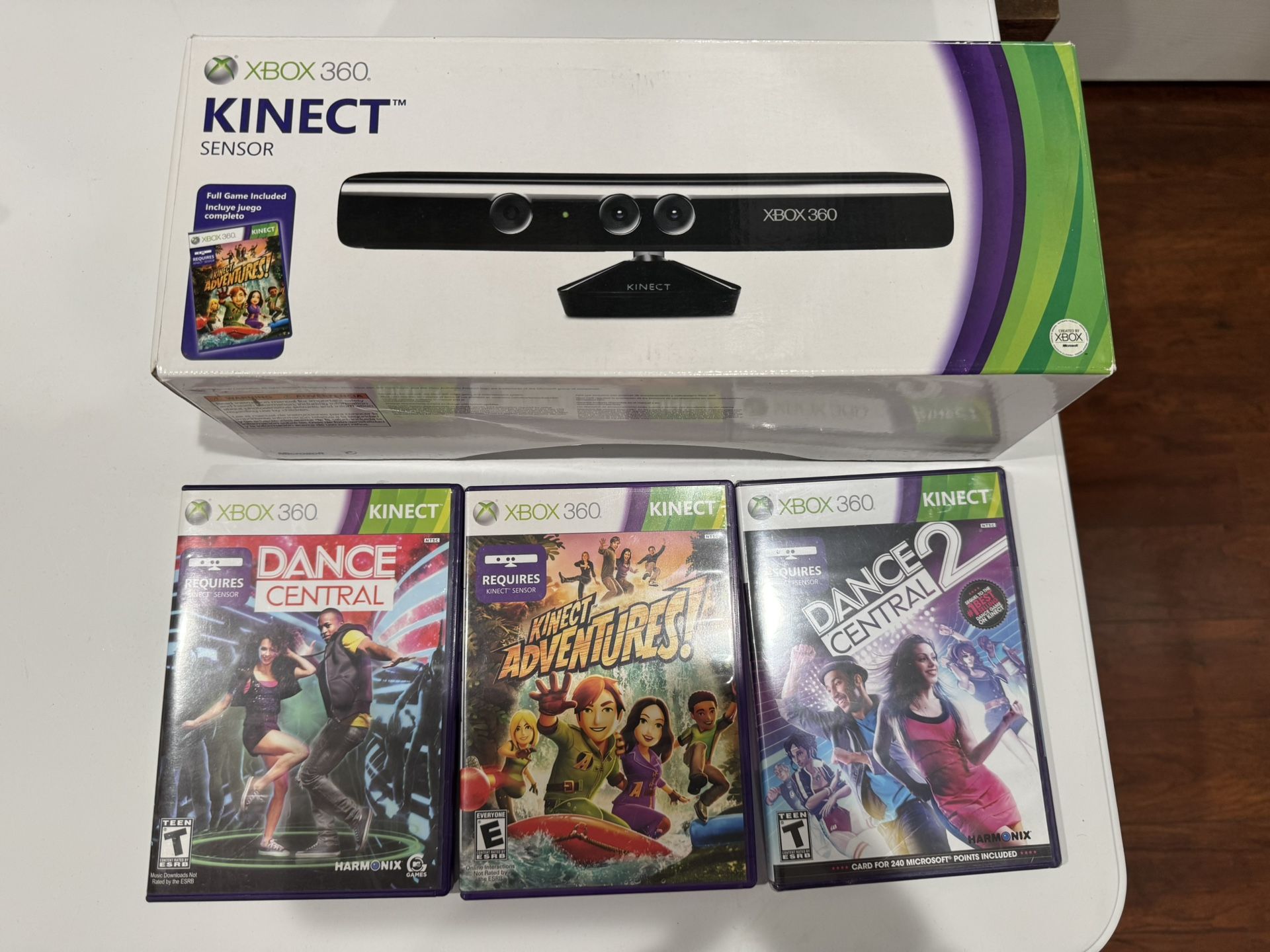 Xbox 360 Kinect With 3 Games