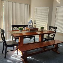 Dining Table With Chairs & Benches 