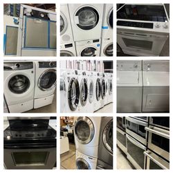 Washer & Dryer Laundry Sets Dryers Washing Machines Gas Electric Ranges Stoves Ovens Free Attachments Warranty 