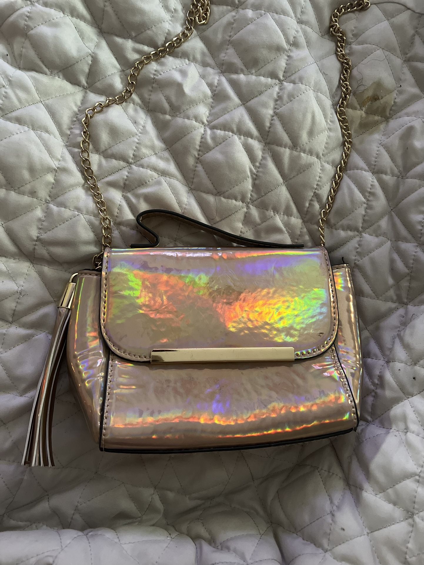 Rose Gold Holographic Chain Crossbody 