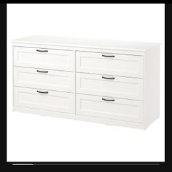 NEW White 6 Drawer Dresser