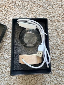 Crystal Ball LED Night Light with Wood Base