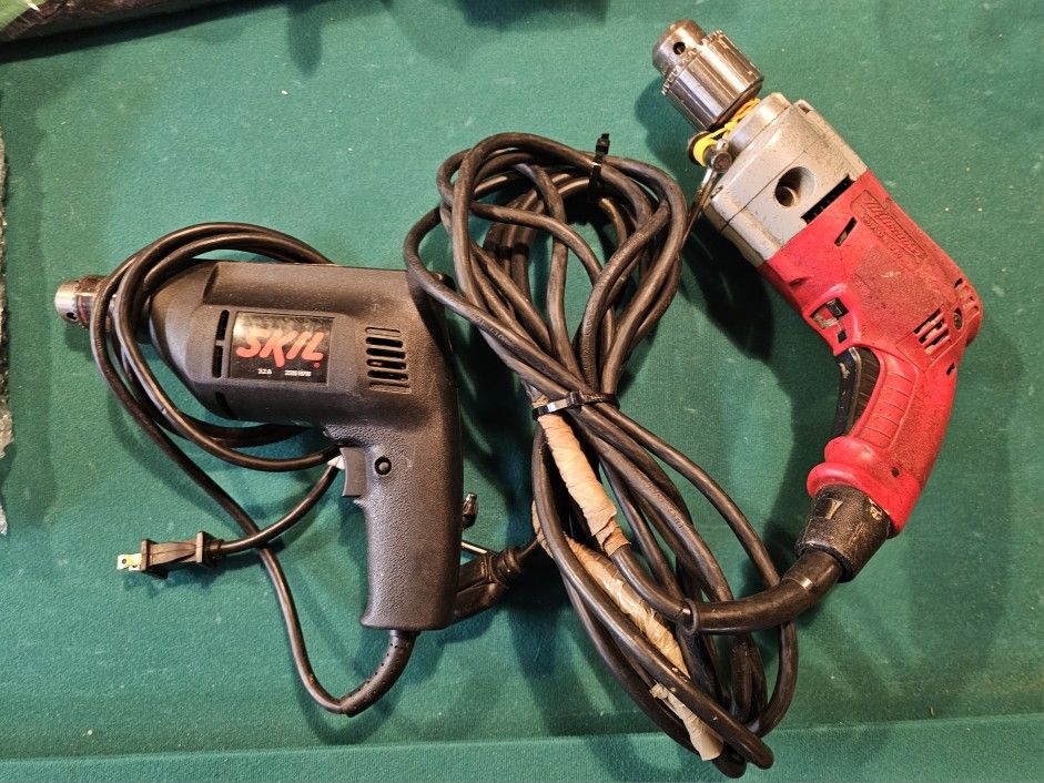 Milwaukee Magnum And Skil Drills. Working Condition.. How Much Do You Want To Pay Me For Them?