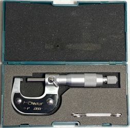 Fowler 0-1" Outside Mechanical Micrometer #21(contact info removed)" Graduation with Case