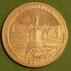 2011-S ATB Gettysburg Pennsylvania Quarter Proof 90% Silver 