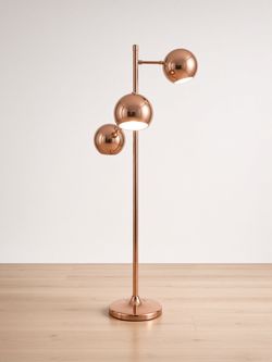 3-Light Copper pink gold Globe Floor Lamp