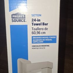 Project Source Seton 24-in Brushed Nickel Wall mount Single Towel Bar $10 OBO
