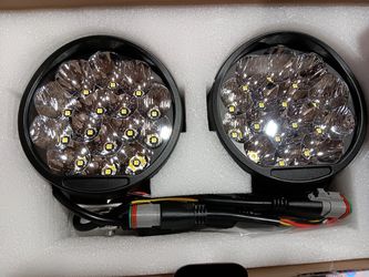 5 Inch LED Light Pods, Round Offroad Light with Amber DRL