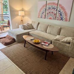 Designer Scandinavian Coffee Table – Walnut Oval (Like New)