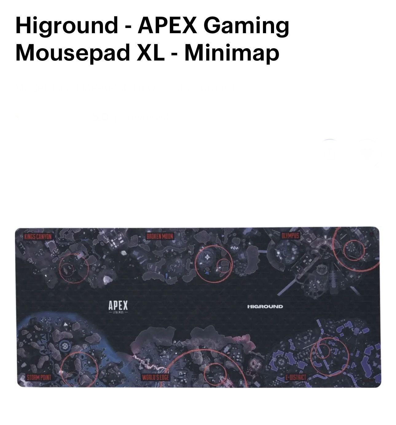 $25 Brand New Higround - APEX Gaming Mousepad XL - Minimap