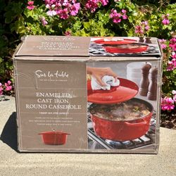 SUR LA TABLE 7-QUART ROUND ENAMELED CAST IRON