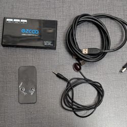 USB 3.0 Switch Selector for 2 Computers Sharing 4 USB Devices with One-Button Swap and 5Gbps Speed 