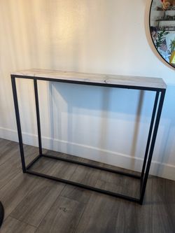 Accent console table for living room / bedroom metal laminated
