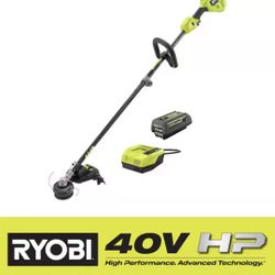 RYOBI 40V HP Brushless 16 in. Cordless Carbon Fiber Shaft Attachment Capable String Trimmer with 4.0 Ah Battery and Charger