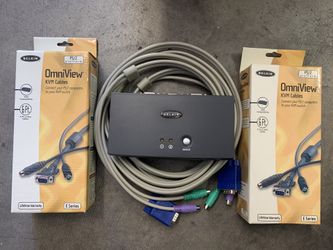 Belkin 2-port KVM with three VGA+Keyboard/Mouse_PS/2 Cables