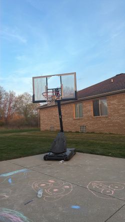 🚨 for free !! Spalding 54-Inch Portable Basketball Hoop, Adjustable ExactaHeight System -Outdoor Play