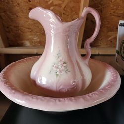 Victorian Ironstone Pitcher and Basin 
