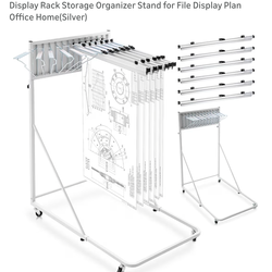 Estune Mobile Blueprint Holder Rack Organizer Stand