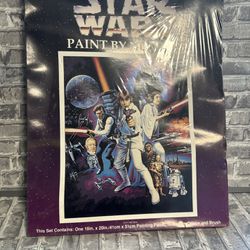Star Wars Craft House Paint By Number Poster 51411 Factory Sealed 1996 NOS