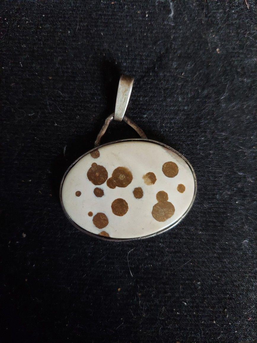 Sterling Silver Fossil Necklace Pendant