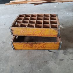 Antique Coke Bottle And Case Carrier 
