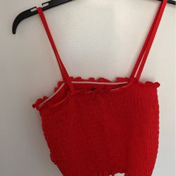 Red crop top