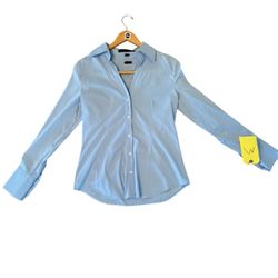 Movie and Tv Show Clothes medium express design studio womens light blue blouse
