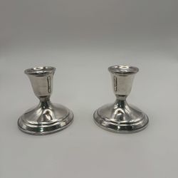 Vintage 3” Towle Silverplate Taper Candle Holders - set of 