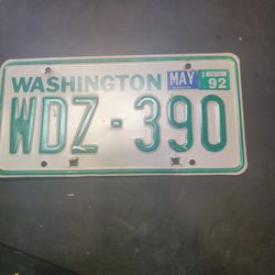 Single Washington License Plate 