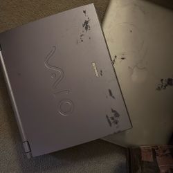 Sony Mini Laptop And Disk Player C. 1999. & Apple Mac Laptop 