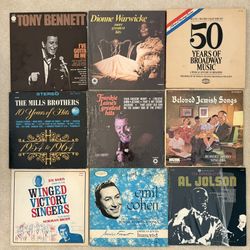Vintage Vinyl Record Lot | Tony Bennett, Dionne Warwick, Broadway, Classic Vocals & Jewish Americana