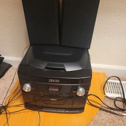 RCA RS22363 Audio System W/ 3 CD Player AM/FM Radio & MP3 Input With Cassette Player