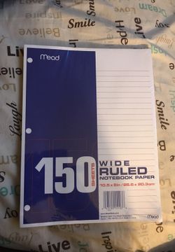 Brand new wide ruled notebook paper