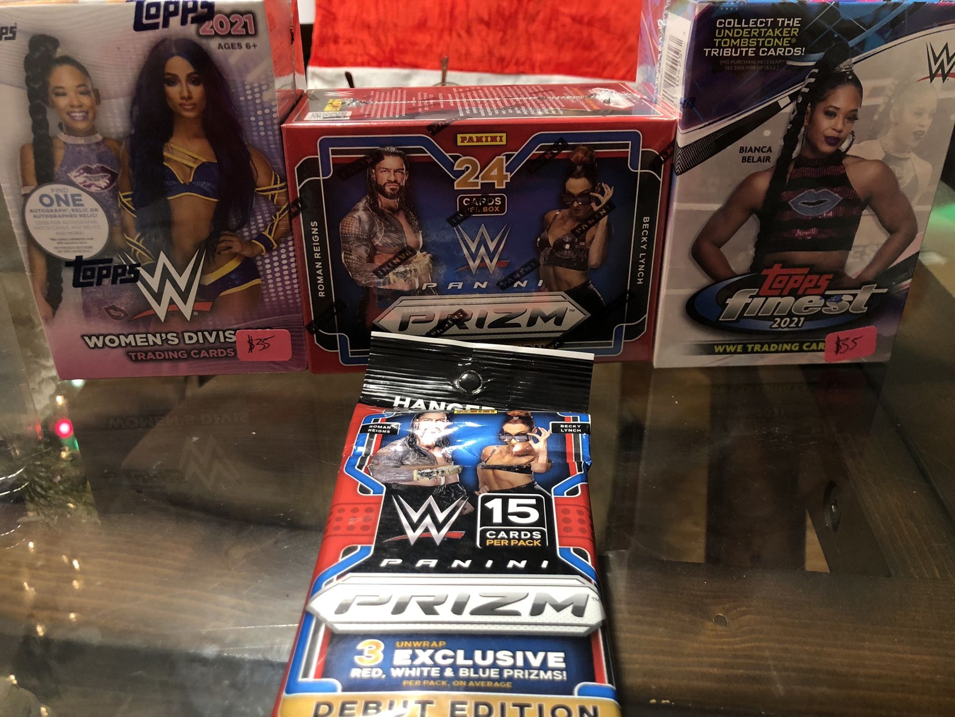 WWE Card Lot Prizm Topps Chrome Finest
