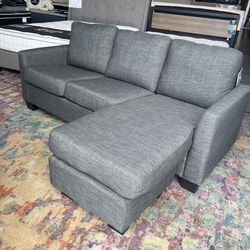 2 Left Only ! BRAND NEW! Charcoal Sectional With Reversible Chaise Great price