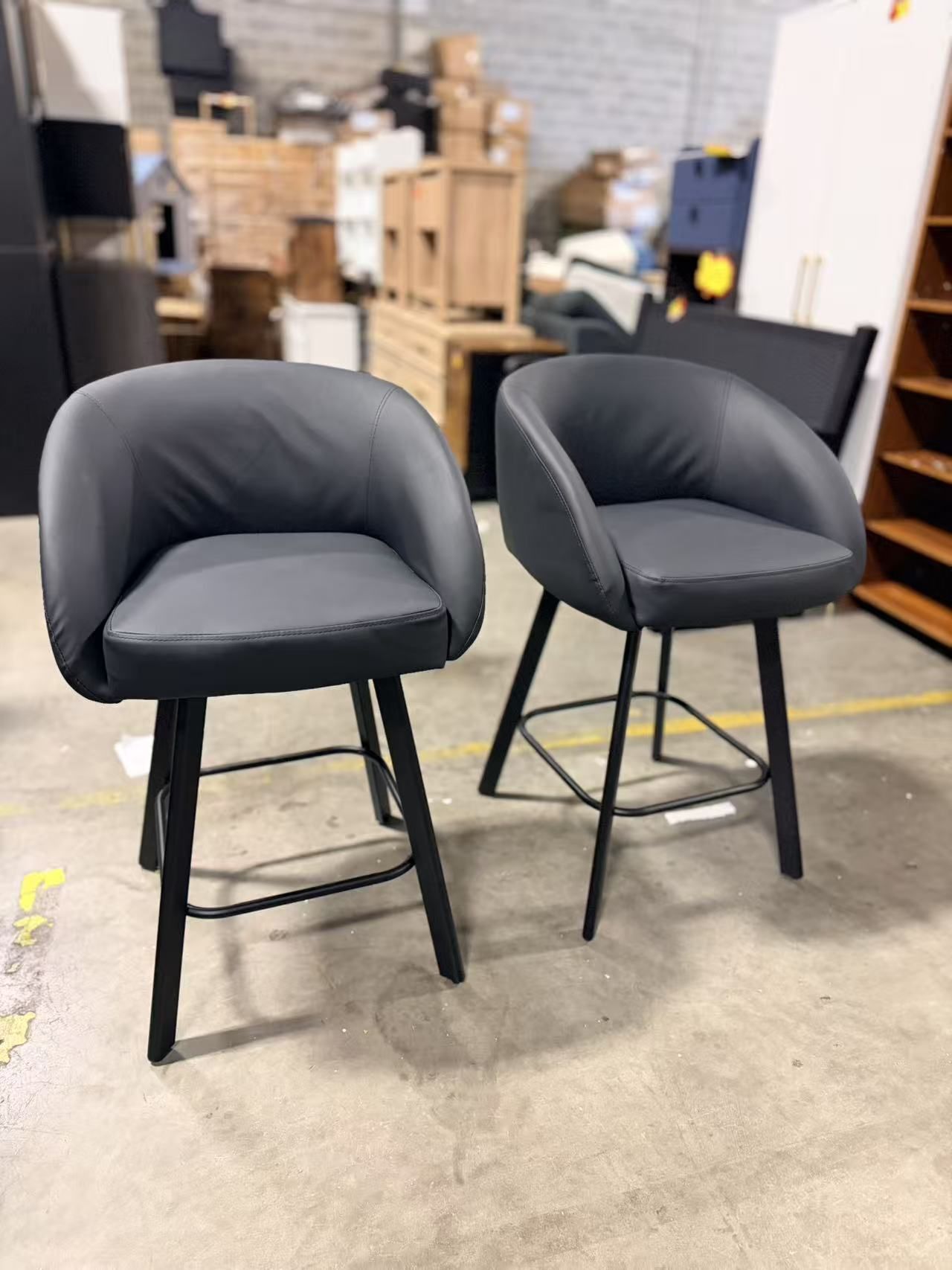 Bar Stools Set of 2, 26" Swivel Counter Height Bar Stools black $120