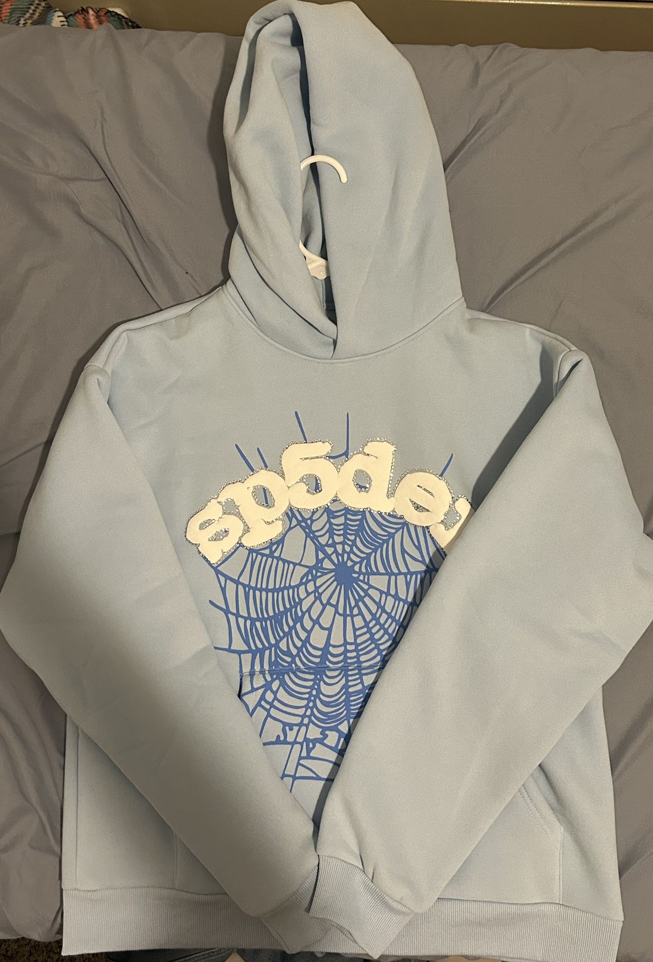 Baby Blue Sp5der Hoodie Size M