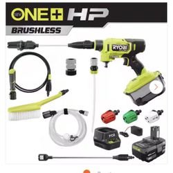 BRAND NEW IN BOX RYOBI ONE+ HP 18-Volt Brushless EZClean 600 PSI 0.7 GPM Cordless Electric Power Cleaner w/ 4.0Ah Battery, Charger, Accessories