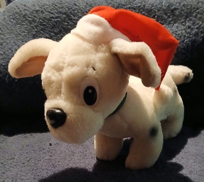 Used Vintage Disney 101 Dalmatians Christmas Plush Stuffed Toy.