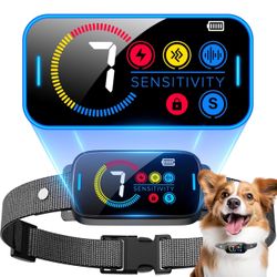 Bark Collar for Large Medium Dogs, Ultrasonic Dog Bark Collar Deterrent Device Rechargeable Anti Barking Training Collar with Adjustable Ultrasonic Be