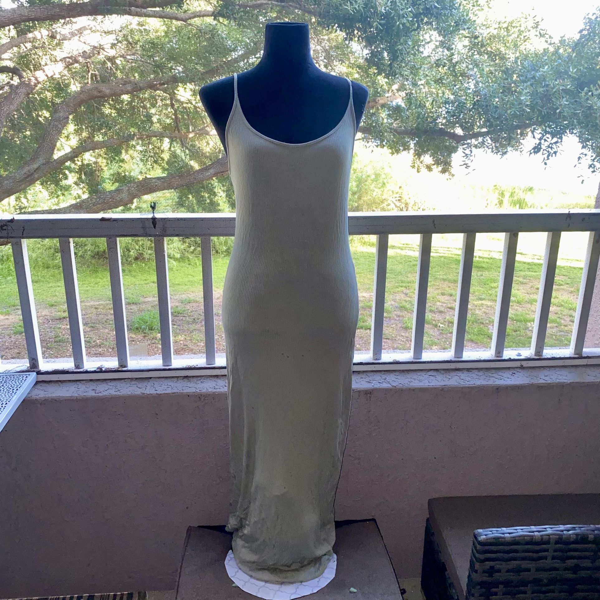 Forever 21 Sage Green Bodycon Maxi Dress