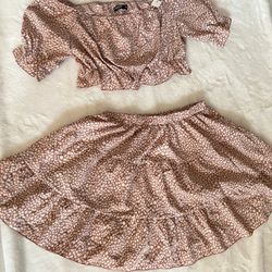 Large size skirt and shirt set