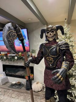 6 Foot Tall Grave & Bones Grave Warrior - Static Halloween Prop - Read Description