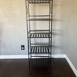 Black metal organizer shelving rack