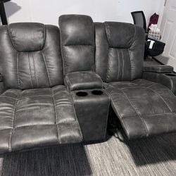  Recliner Sofa for 2 with Center Console