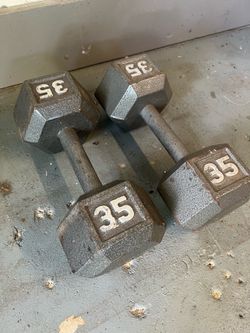 Pair of 35LB dumbbells