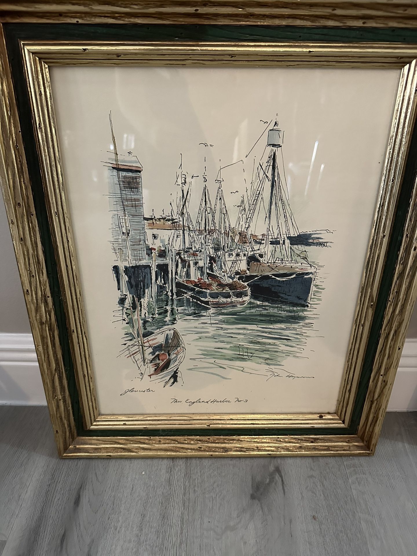 Hand Tinted Signed Lithograph.