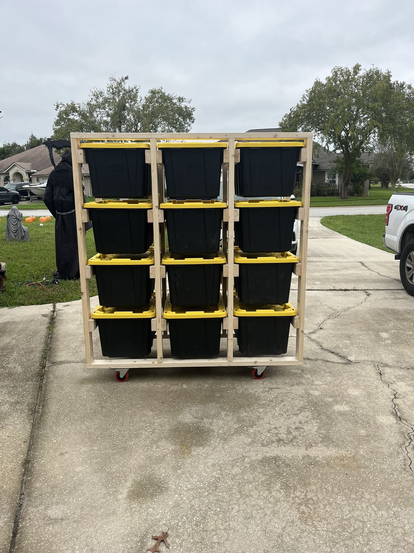 Heavy-Duty Storage Bin Organizer on Casters