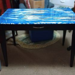 Custom Built Paint Pour Epoxy Desk 